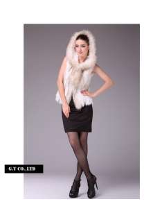0268 women rabbit fur vest vests waistcoat gilet sleeveless coats 