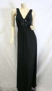 ELEGANT BRAND NEW BCBG MAX AZRIA BLACK COLORED JERSEY KNIT LONG GOWN 