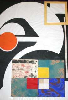 Bulgarian art modern painting collage print abstract  