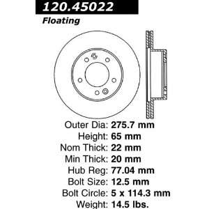  Centric Parts, Inc. 120.45022 Front Disc Brake Rotor Automotive