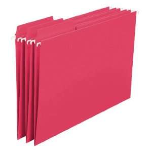 Smead FasTab Hanging Folders, Letter Size (8.5 x 11), Red, 20 per Box 