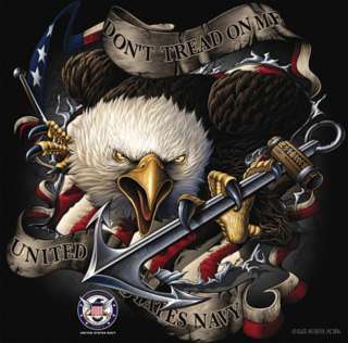 US NAVY USN SCREAMING EAGLE DONT TREAD ON ME T SHIRT  