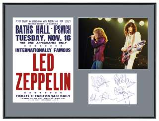 Led Zeppelin 1971 UK Memorabilia Poster Autographs  
