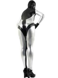 Black and Silver Shiny Metallic Zentai Suit S XXL #656  