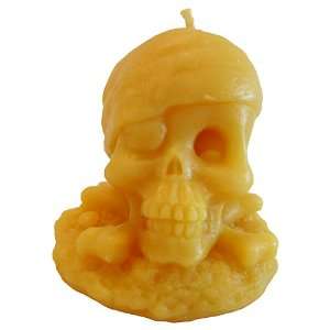  Ye Olde Pirate Skull   Natural Beeswax Candle   Hand 