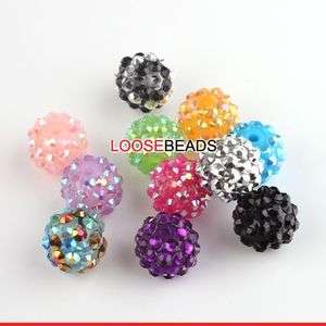 100 Bulk Rhinestone Acrylic Resin Spacer Beads 14mm Dia  