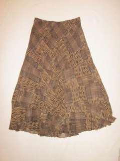 Womens Ruby Rd Brown/Black Full Flowy Skirt Size 10  