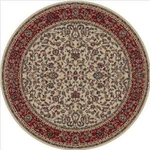  Persian Classics Kashan Ivory Traditional Round Rug Size 