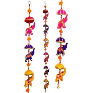   Canopy in Vibrantly Stringed with Beads and Brass Bell