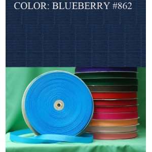  50yards SOLID POLYESTER GROSGRAIN RIBBON Blueberry #862 2 
