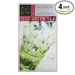 Yamamotoyama Iced Green Tea Raspberry, 3.7 Ounce Boxes (Pack of 4 