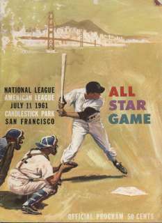 1961 Baseball ALL STAR Game Program, San Francisco  