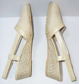 AA FERRAGAMO ESPADRILLES BLOND CALF LINEN EUC  