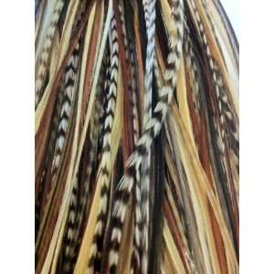   Beige Mix Feathers Hair Extension with Amazing Quality Salon Feathers