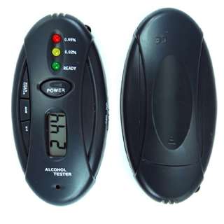 LED Digital Breathalyzer KeyChain Breath Alcohol Tester Timer with 
