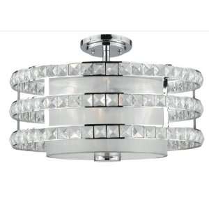 Crystorama 5803 CH Polished Chrome Semi Flush Accented with Hand Cut 