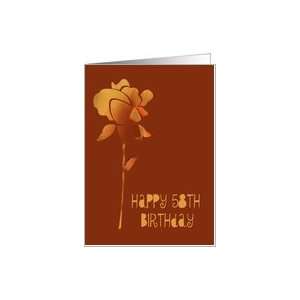  58th Birthday, gold rose Card Toys & Games