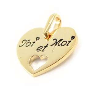  Pendant plated gold Toi Et Moi. Jewelry