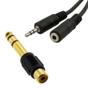  GTMax Gold Plated 6.35mm Stereo Plug to 3.5mm RCA Jack 