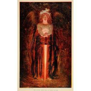  1974 Angel Flaming Sword Edwin H. Blashfield Print NICE 