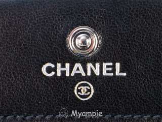 NEW CHANEL CC Logo Black Silver Caviar Skin Chain Wallet Shoulder Bag 