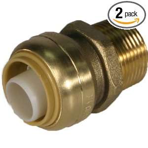  Aviditi 60606 Pushfit Fitting Brass Male Adapter, 2 Pack 