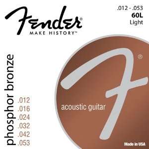  Fender 60L Phosphor Bronze Acoustic Strings   Light 