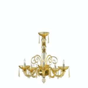   Designs CLEMENTE 5L AMBER CHANDELIER CH 6497 5 14