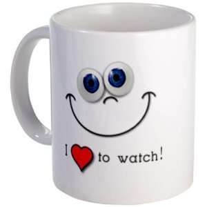 Creative Clam Funny Face I Love To Watch Humor 11oz Ceramic Coffee Cup 