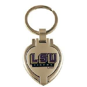  Louisiana State University Keychain Metal Heart Lo Case 