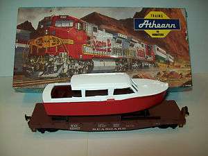 ATHEARN TRAIN FLAT CAR WITH BOAT SAL SEABOARD HO SCALE #1354  