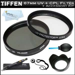 Tiffen 67mm Circular Polarizer Filter + Tiffen 67MM UV Filter Bundle 