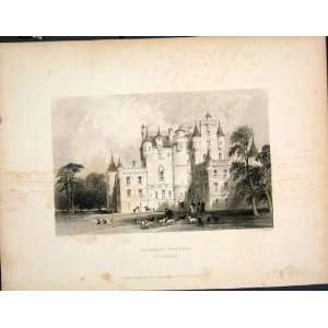  Glammis Castle Forfarshire Scotland Antique Print Art 