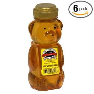 Dutch Gold Clover Honey Bear, 12 Ounce Plastic Bears (Pack of 6 