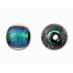  9mm Dichroic Cased Blazing Blue Round Bead Arts, Crafts 