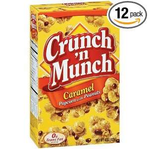 Crunch n Munch Caramel Popcorn, 4 Ounce Boxes (Pack of 12)  