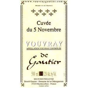  Benoit Gautier Vouvray Cuvee 5 Novembre Late Harvest 2005 