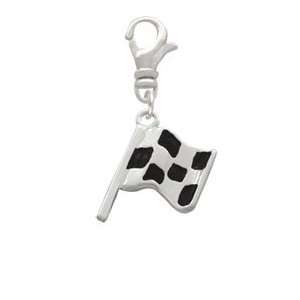  Checkered Race Flag Clip On Charm Arts, Crafts & Sewing