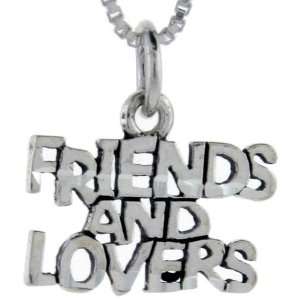 925 Sterling Silver Friends and Lovers Talking Pendant (w/ 18 Silver 