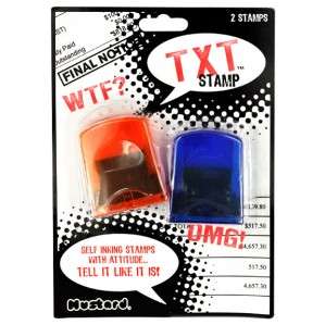 Text TXT Stamps   Self Inking Rubber Stamp   WTF & OMG   GIFTS 