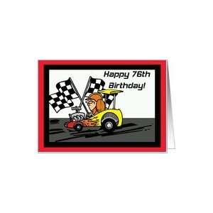  Drag Racing 76th Birthday Card Card Toys & Games