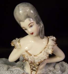   of Tomorrow USA Figurine 6 Gilt & White Dress, Powdered Hair  