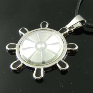 TF723 SHIP WHEEL Stainless Steel Pendant Necklace Punk EMO Gothic 