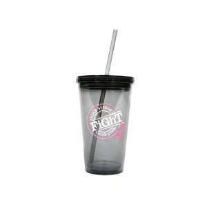  Fight Like A Girl Black Reuseable Cup and Straw 