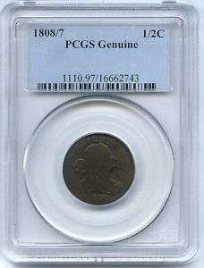 1808/7 Half Cent PCGS Bold Date  