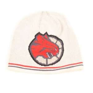   White Digital Logo Knit Beanie Hat (Uncuffed)