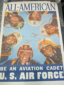   MILITARY Poster   ALL AMERICAN Be an Aviation Cadet U.S. AIR FORCE