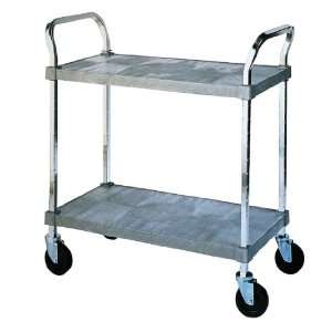 SPG PS Polyethylene Service Cart, 2 Shelves, Gray, 800 lbs Load 