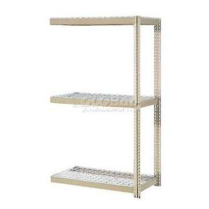   Add On Rack 96x48x84 Tan With 3 Levels Wire Deck 800lb Cap Per Level