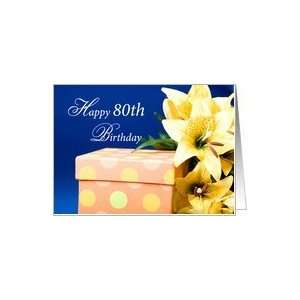  80th Birthday Present and Lilies Card Toys & Games